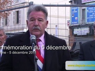 Commémoration du 5 décembre - Richard Mallié [5 déc 2011 à Gardanne]