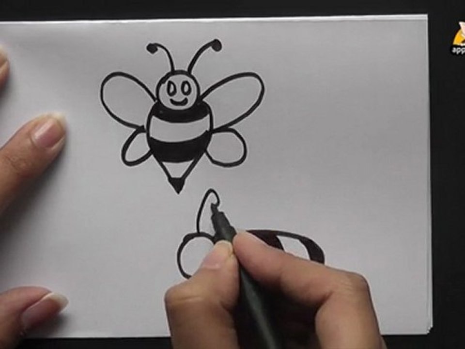 How to Draw A Cute Cartoon Bumble Bee in Hindi