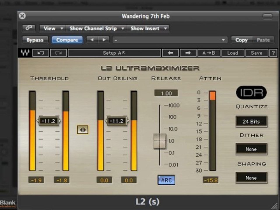 Mastering in Logic - Waves L2 Limiter