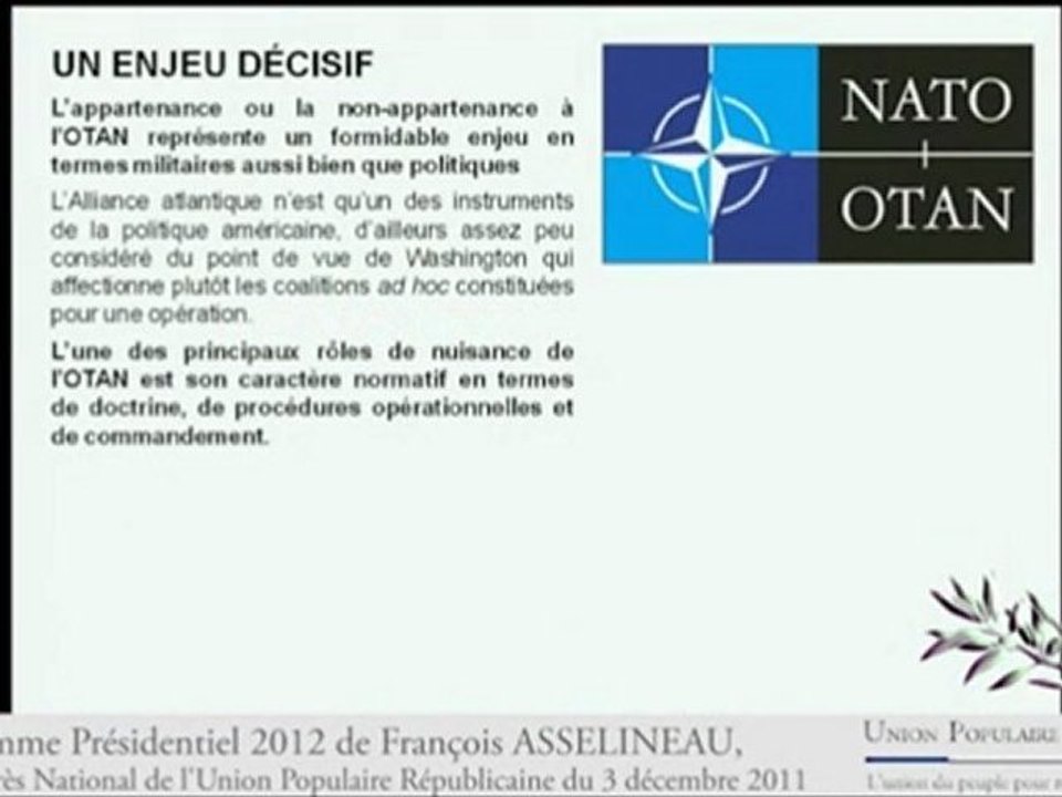 Présidentielle 2012 : le programme de François Asselineau, Président de l'UPR (9/10)