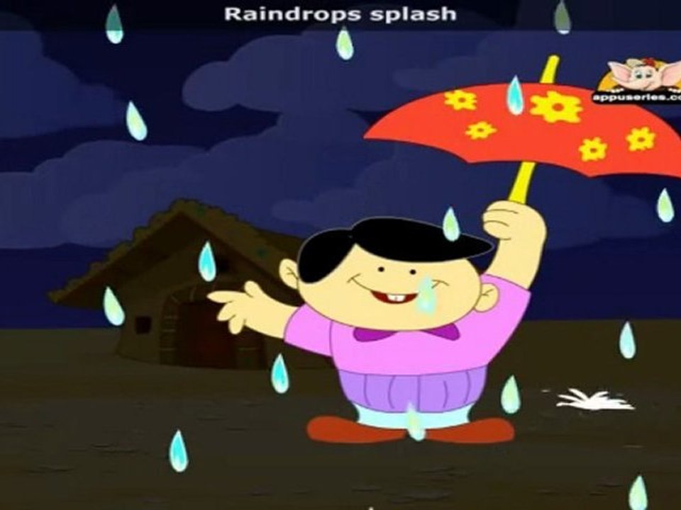 Raindrops with Lyrics - Nursery Rhyme