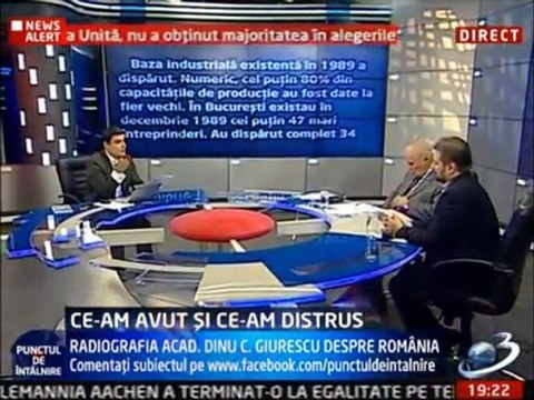 Acad. Dinu C Giurescu la Punctul de intalnire: CE-AM AVUT SI CE-AM DISTRUS (1)