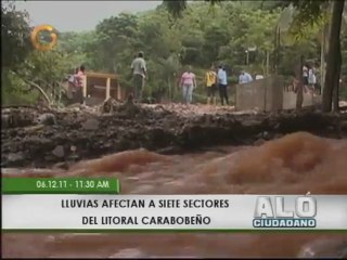 Lluvias afectan siete sectores del litoral carabobeño
