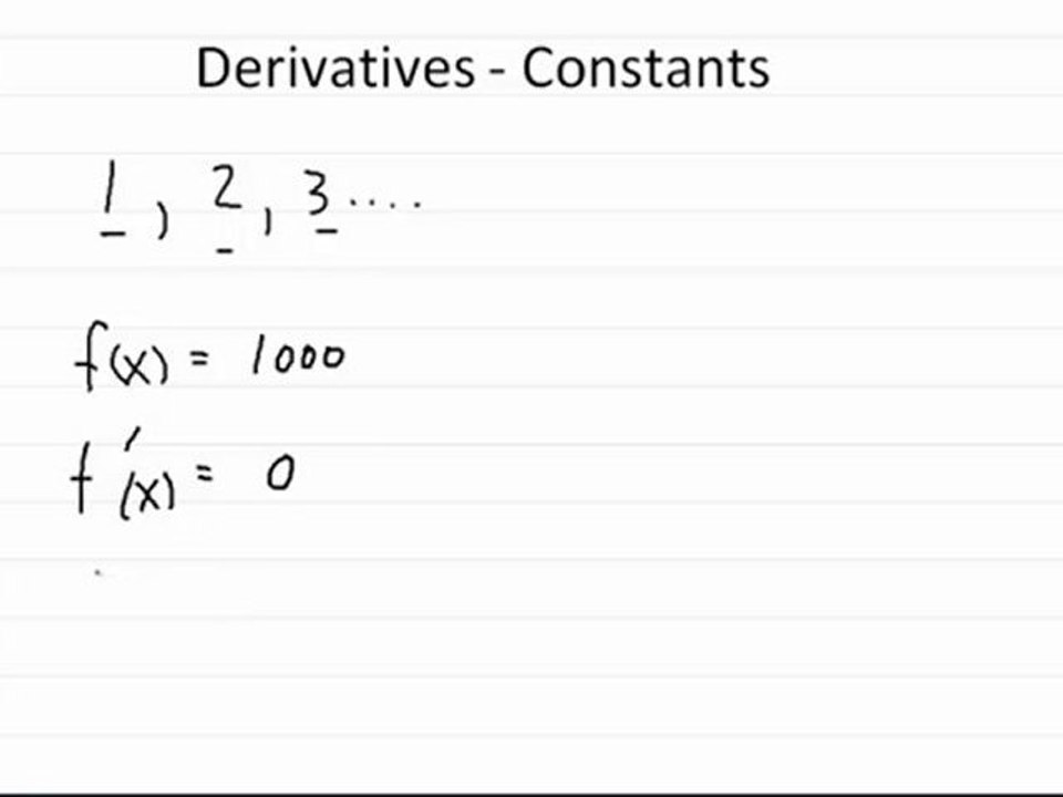Calculus Derivatives Constants Rules Introduction