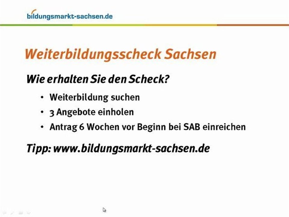 Weiterbildungsscheck Sachsen - Die Förderung zur Weiterbildung