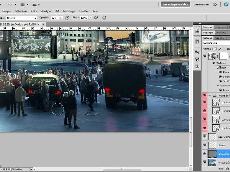 Adobe Photoshop CS5 : Créer des réflexions sur le sol