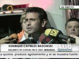 Gobernador Henrique Capriles Radonski realiza balance sobre las lluvias en Miranda