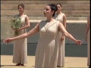 Olympic Lighting Ceremony - High Priestess praying to the God Apollo
