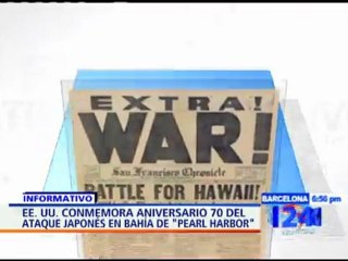 EE.UU. conmemora el 70 aniversario del ataque japonés a la bahía de "Pearl Harbor"