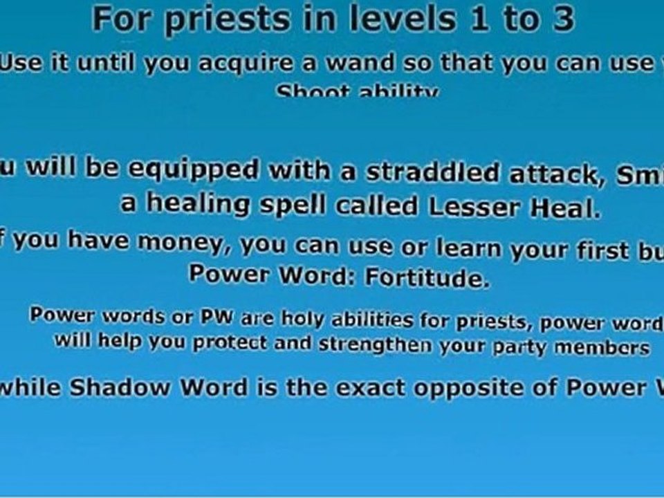 How To Play a Priest in WoW - Leveling a Priest