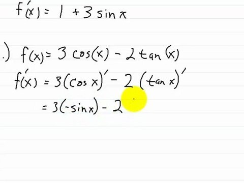 Calculus Derivatives Trig Functions part 1