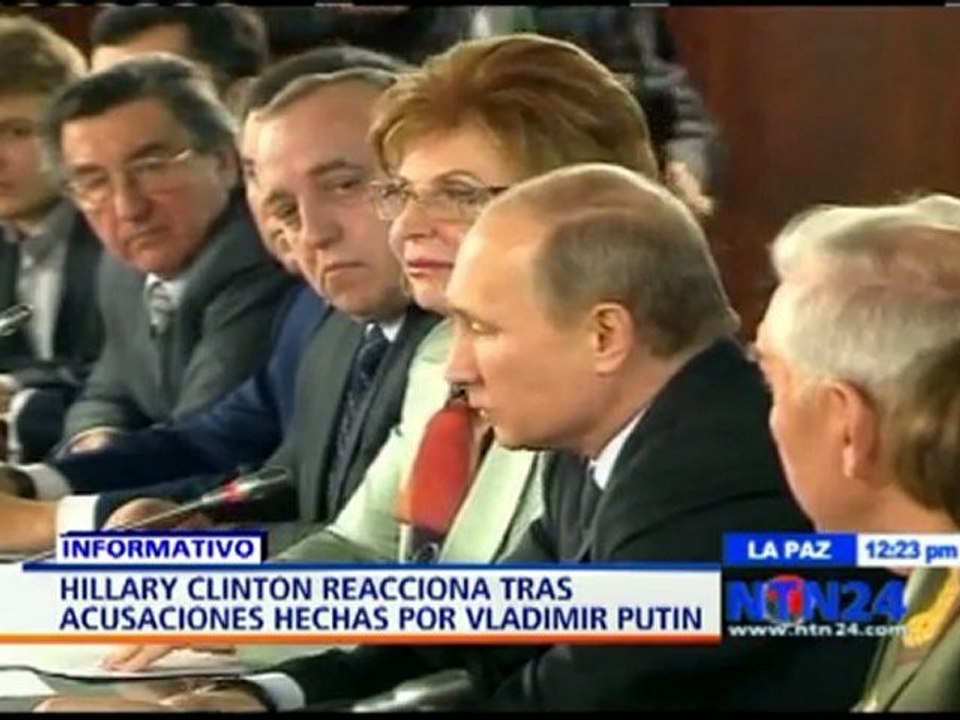Hillary Clinton reacciona a críticas de Putin quien la acusa de provocar protestas en Rusia
