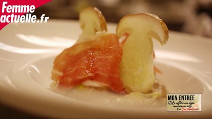 L'entrée de Noël d'Yves Camdeborde : oeuf mollet, émulsion au café