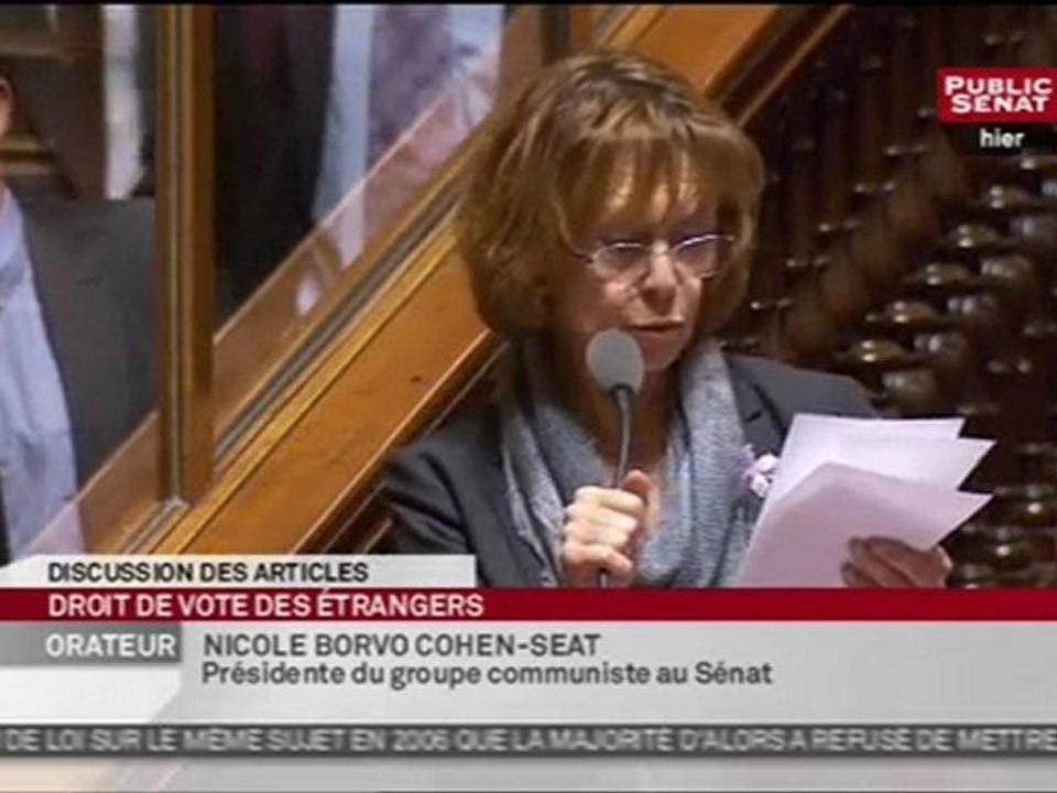 Sénat Adoption du droit de vote des étrangers aux municipales  - 08-12-2011