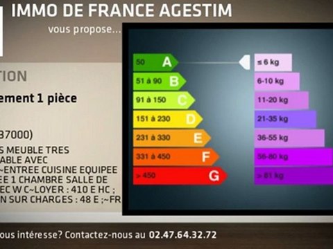 A louer - APPARTEMENT - TOURS (37000) - 1 pièce - 35m²