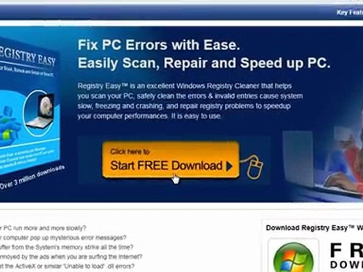 PC Repair / Performance - Registry Easy - video dailymotion