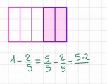 un exemple de soustractions de fractions