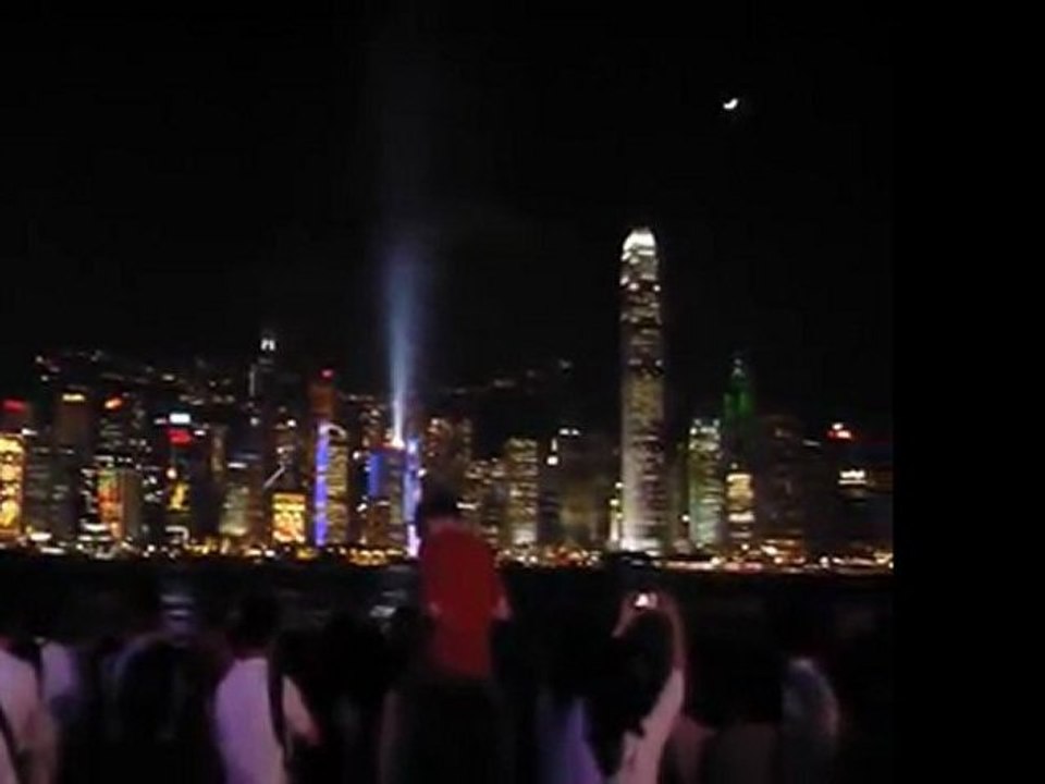 Spectacle illuminée sur la baie de Hong Kong