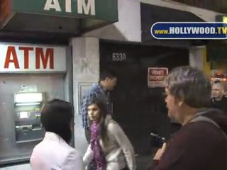 Michael Waltrip talks with the paparazzi in Hollywood Blvd