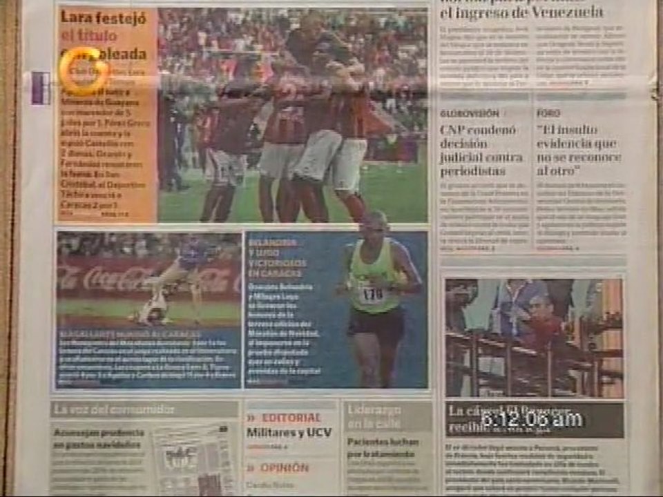 Titulares en Primera Página