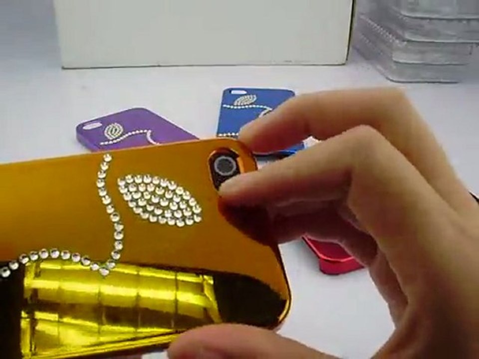 Slim iPhone 4S Cases with Rhinestone Apple Logo Pattern