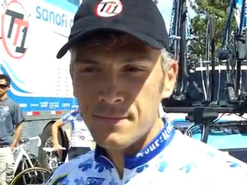 Rubens Bertogliati at Tour of Utah in king of the mountains jersey