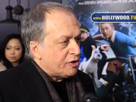 Steven Spielberg, George Lucas, Jake T. Austin, Bill Hader at The Adventures of TinTin premiere