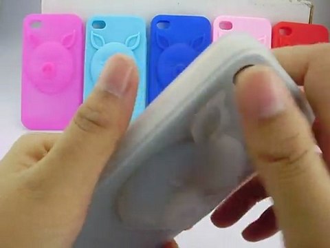 3D Pig Designed iPhone 4S Silicone Case Wholesale