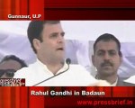 Congress General Secretary Rahul Gandhi in Badaun, U.P