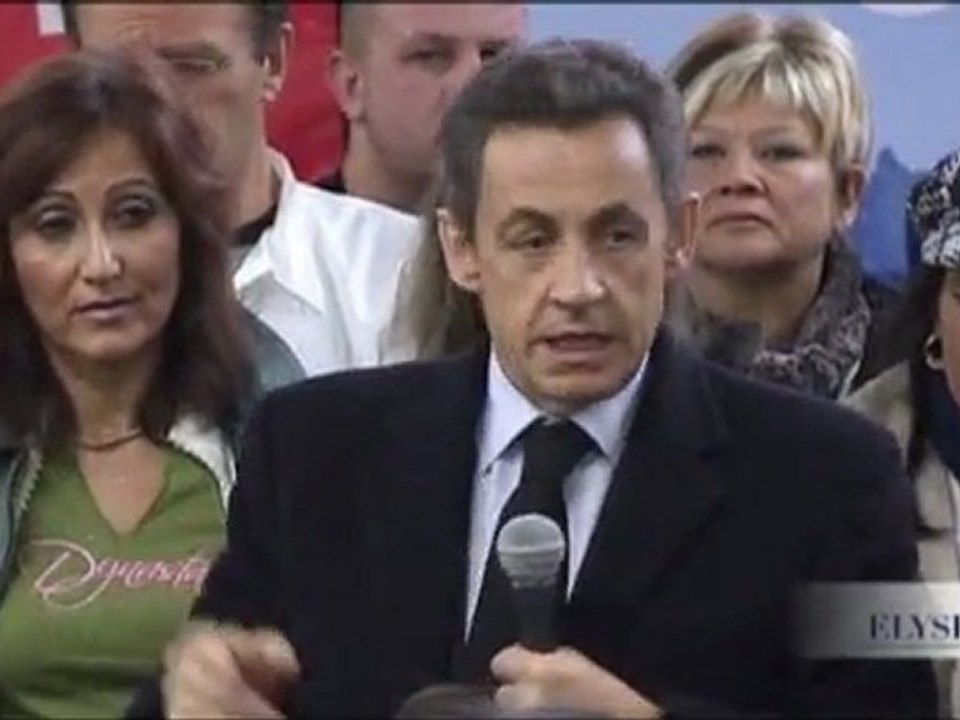 Allocution de N.Sarkozy devant les salariés de l'usine de fabrication de skis du groupe Rossignol