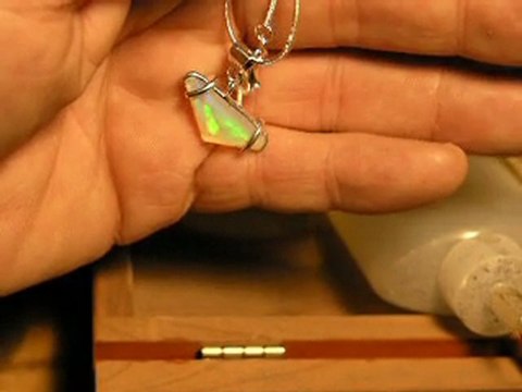 Triangle Cut Sterling Necklace Ethiopia Opal