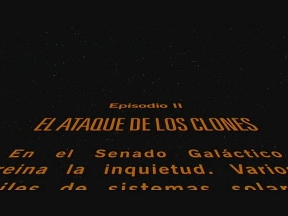El Ataque de los Clones (2002): texto inicial (castellano)