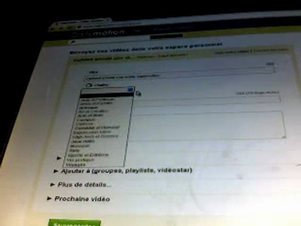 coment envoié une vidéo dailymotion