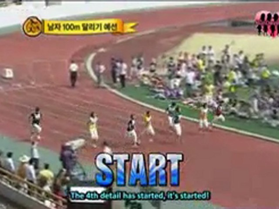 100925 Idol Sport Championship 100m men race Woohyun 3rd eng sub