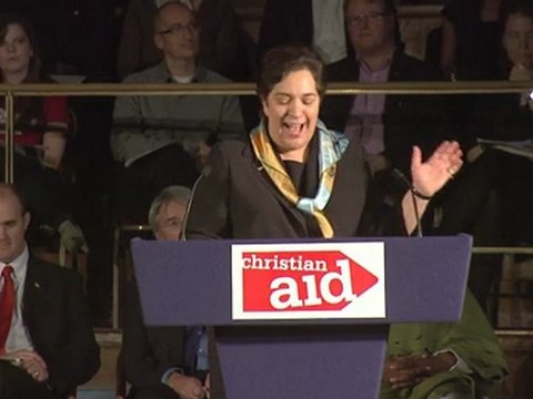 Loretta Minghella addresses Christian Aid supporters at Methodist Central Hall