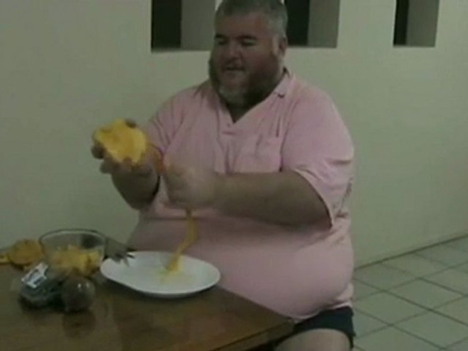 Mango, Blueberries and Passion fruit for Breakfast! Yummy!