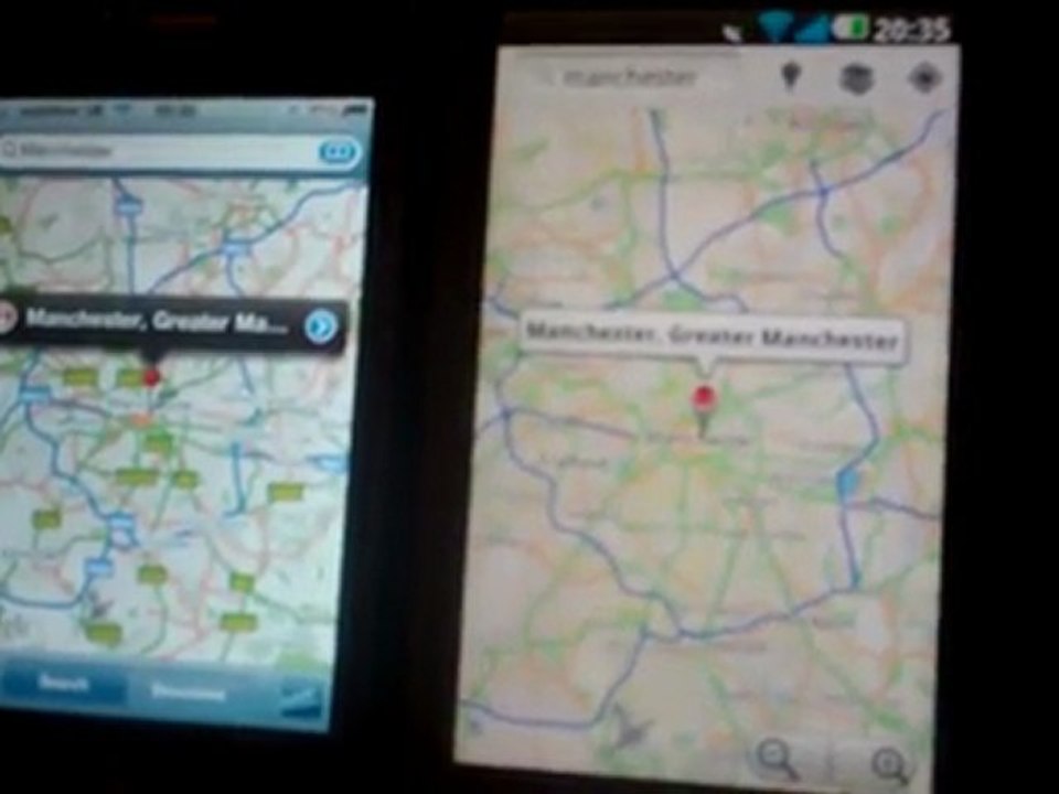 LG Optimus 2X VS iPhone 4: Maps