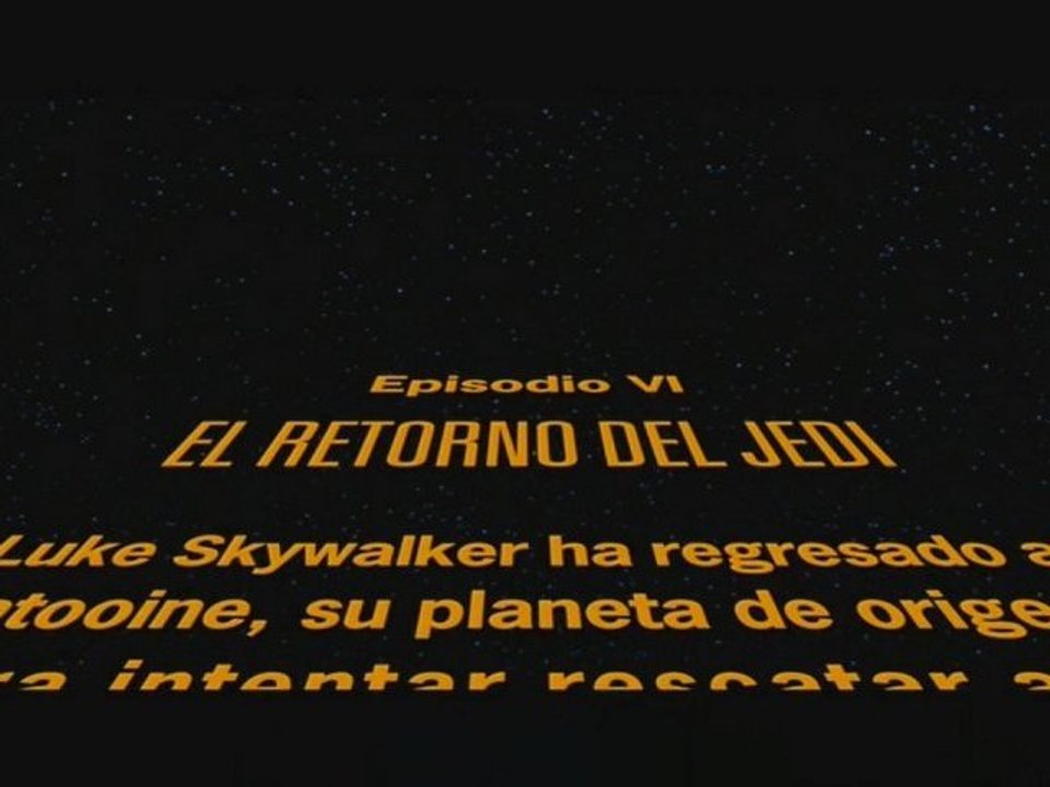 El Retorno del Jedi (2004): texto inicial (castellano)