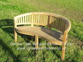 Teak Banana Bench Deluxe from www.chairsandtables.co.uk