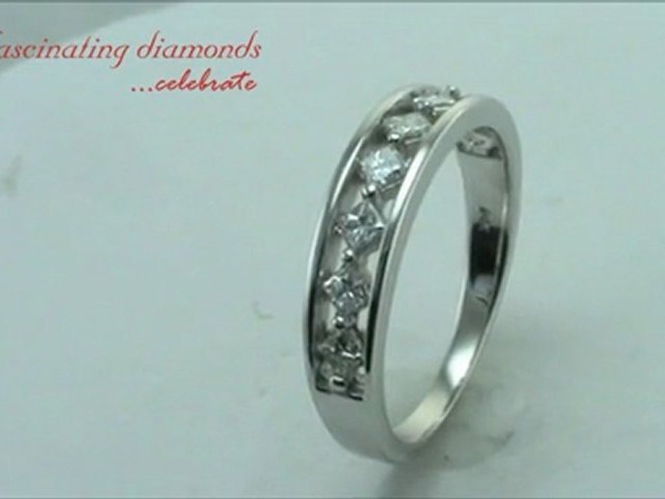 Princess Cut Diamond Anniversary Band With Channel Set