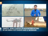 BFMTV survole en hélicoptère la zone du cargo échoué