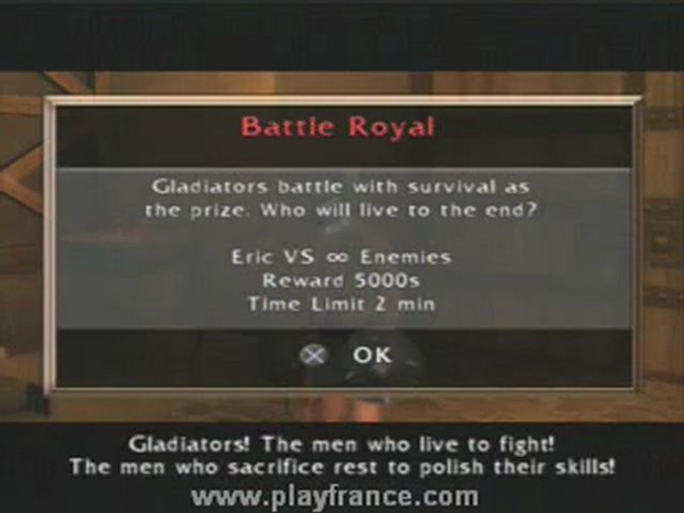 Colosseum: Road to Freedom (PS2) - 2 types de combats différents dans l'arène du Colisée.