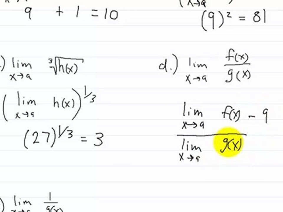 Calculus Limit Laws part 2