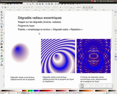Tuto vidéo inkscape : les dégradés radiaux excentriques