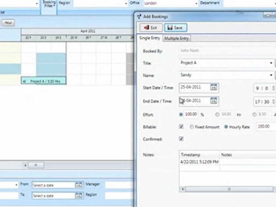 eResource Scheduler's Booking Chart
