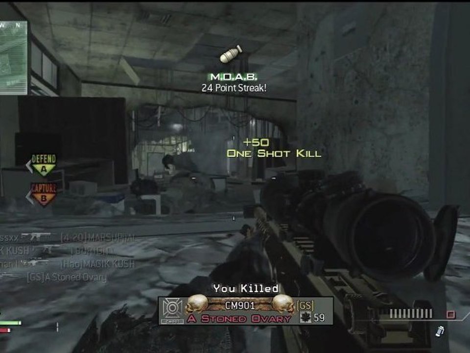 Call of Duty Mw3 M.O.A.B. Bomb With Sniper + Multikill