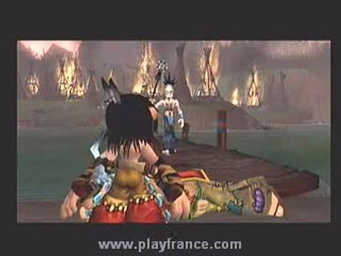 Brave : A la Recherche d'Esprit Danceur (PS2) - Brave assiste à la destruction de son village par le Wendigo !