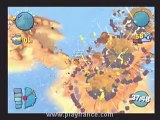 Worms 4: Mayhem (PS2) - Mode Destruction dans lequel il faut utiliser de drôles d'armes