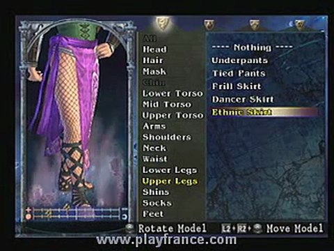 Soul Calibur III (PS2) - Aperçu du mode éditeur de personnages