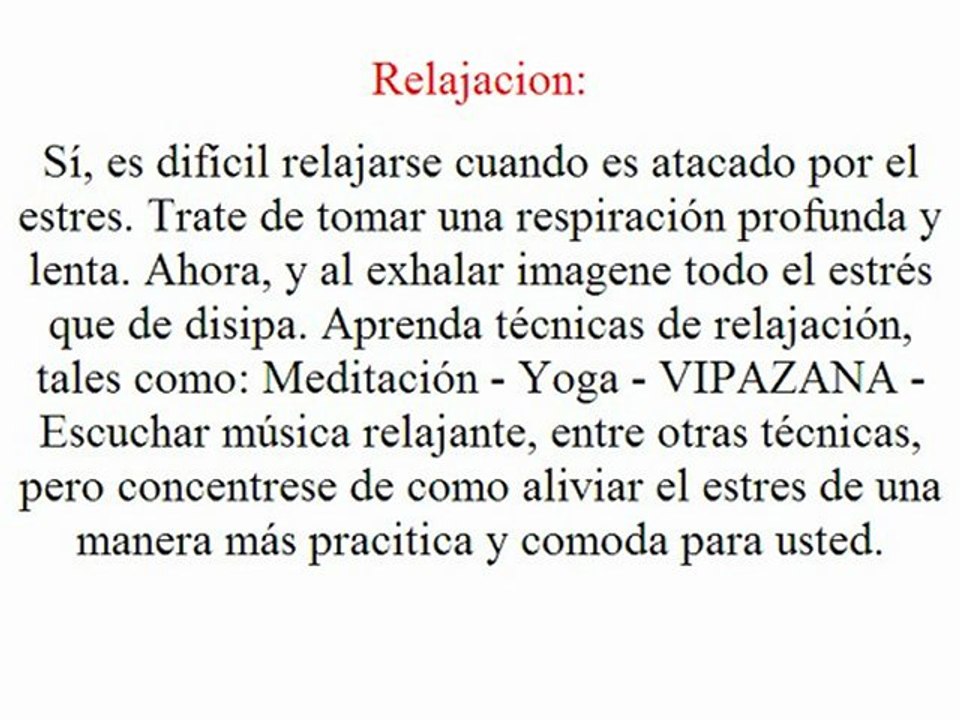 Como controlar el estres